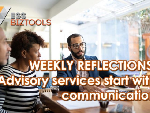 WEEKLY REFLECTIONS: Advisory services start with communication