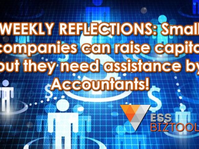 WEEKLY REFLECTIONS: Small companies can raise capital but they need assistance by Accountants!