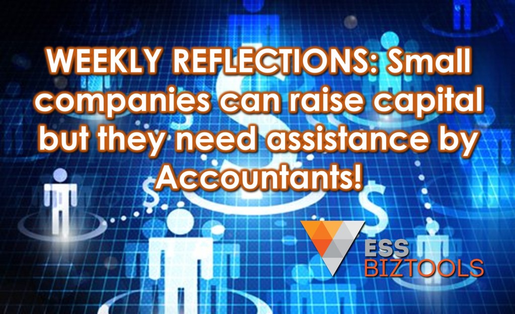 WEEKLY REFLECTIONS: Small companies can raise capital but they need assistance by Accountants!